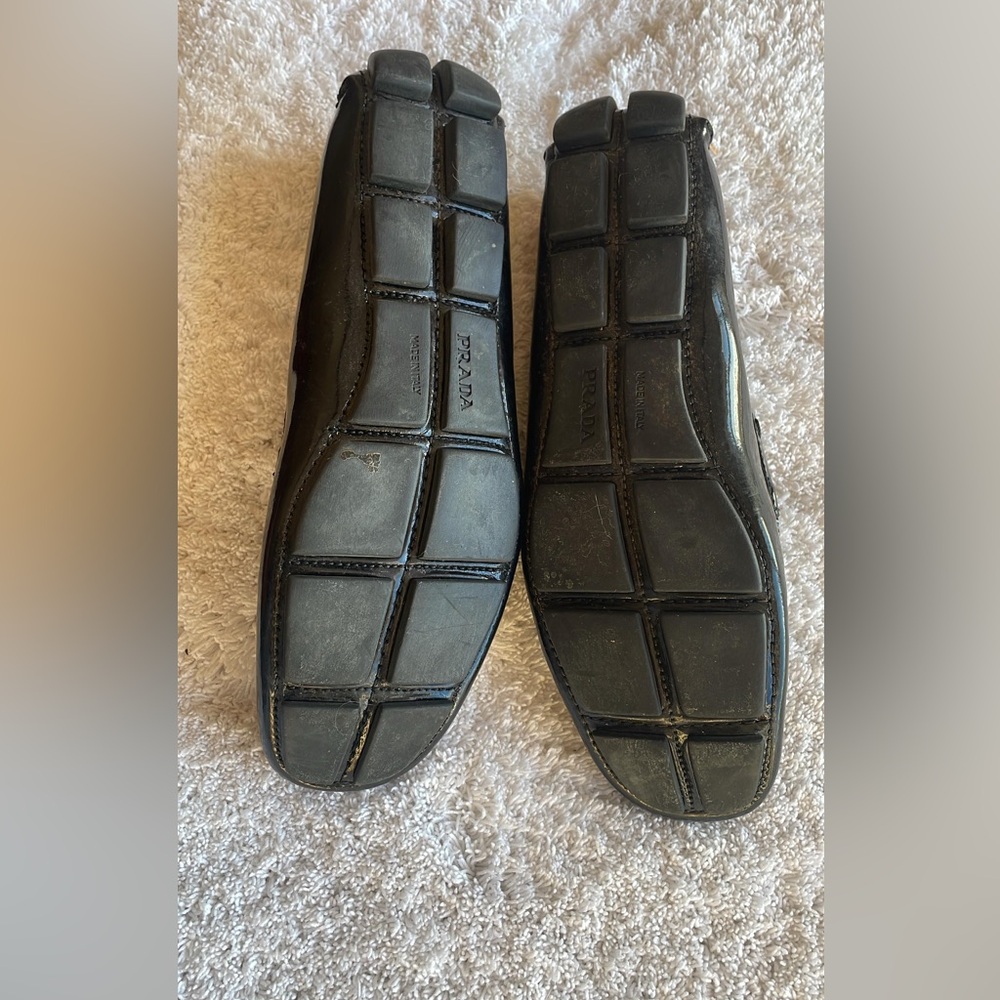 Prada Women's Glossy Black Loafers - Picture 2 of 3